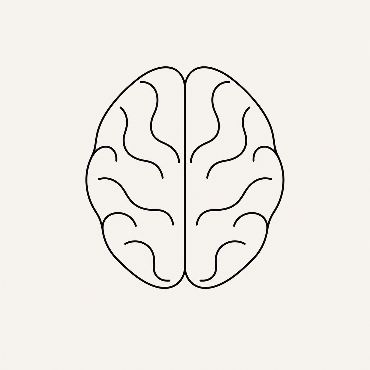 Cerveau en line-art